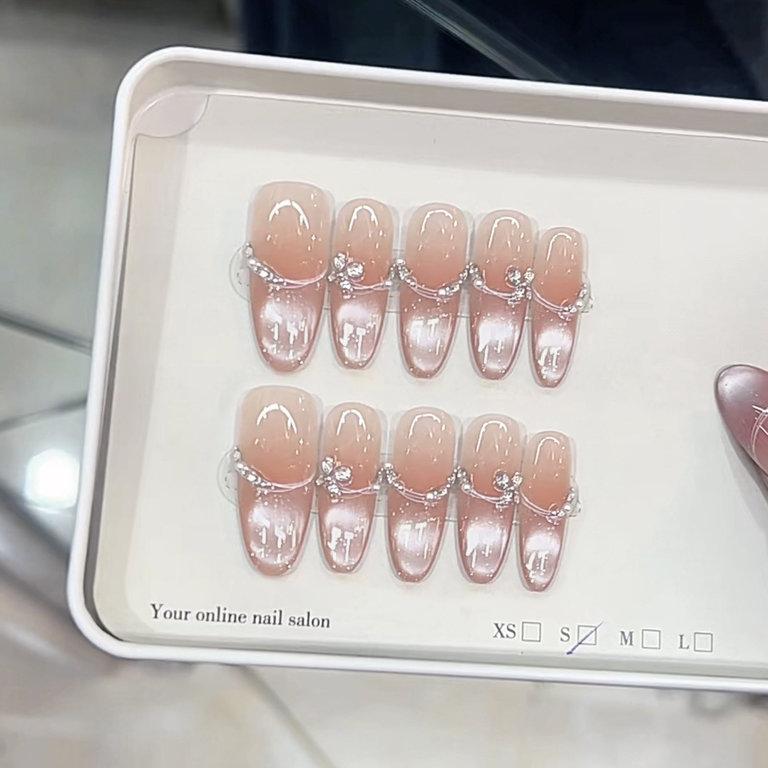 Nail Art Xs - 10 unids/bolsa larga ovalada hecha a