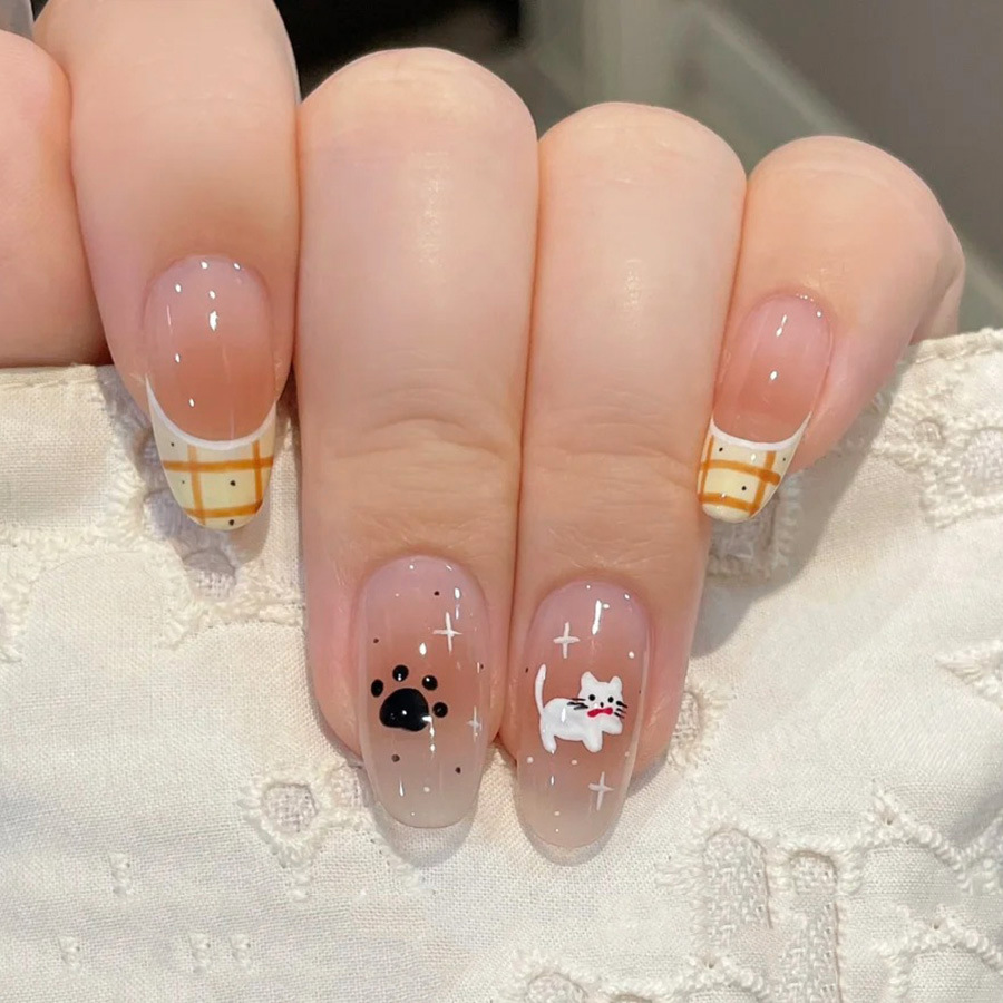 Press On Nail Set - Uñas postizas cortas y medianas para