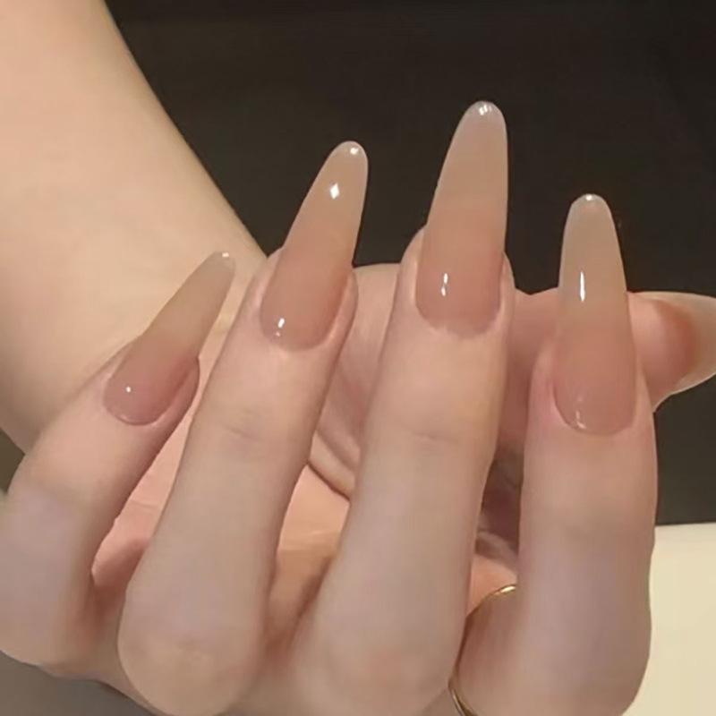 Press On Nail Set - 24 Uñas Postizas Simples Color Piel