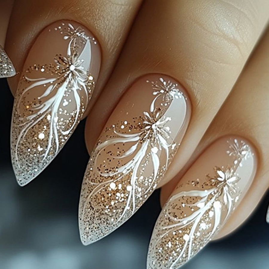 Press On Nail Set - 24 unids/set de uñas postizas cortas