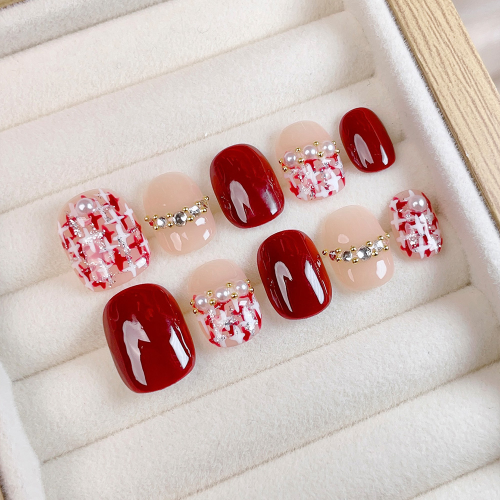 Press On Nail Set - Kit de 10 Uñas Postizas Cortas