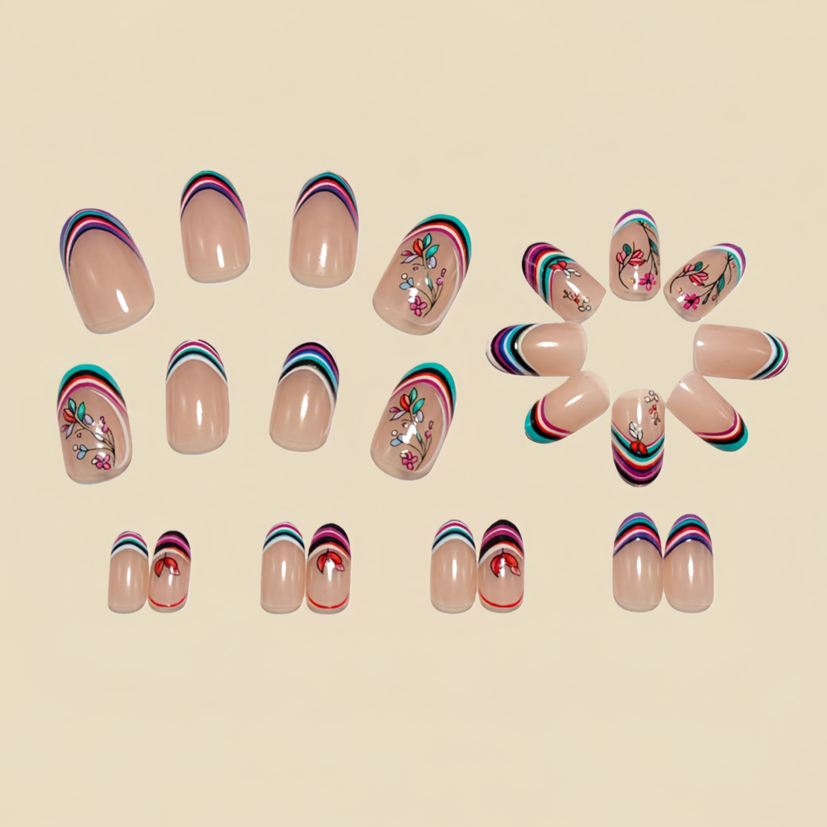 Uñas postizas medianas para mu - Press On Nail Set reseña y precio