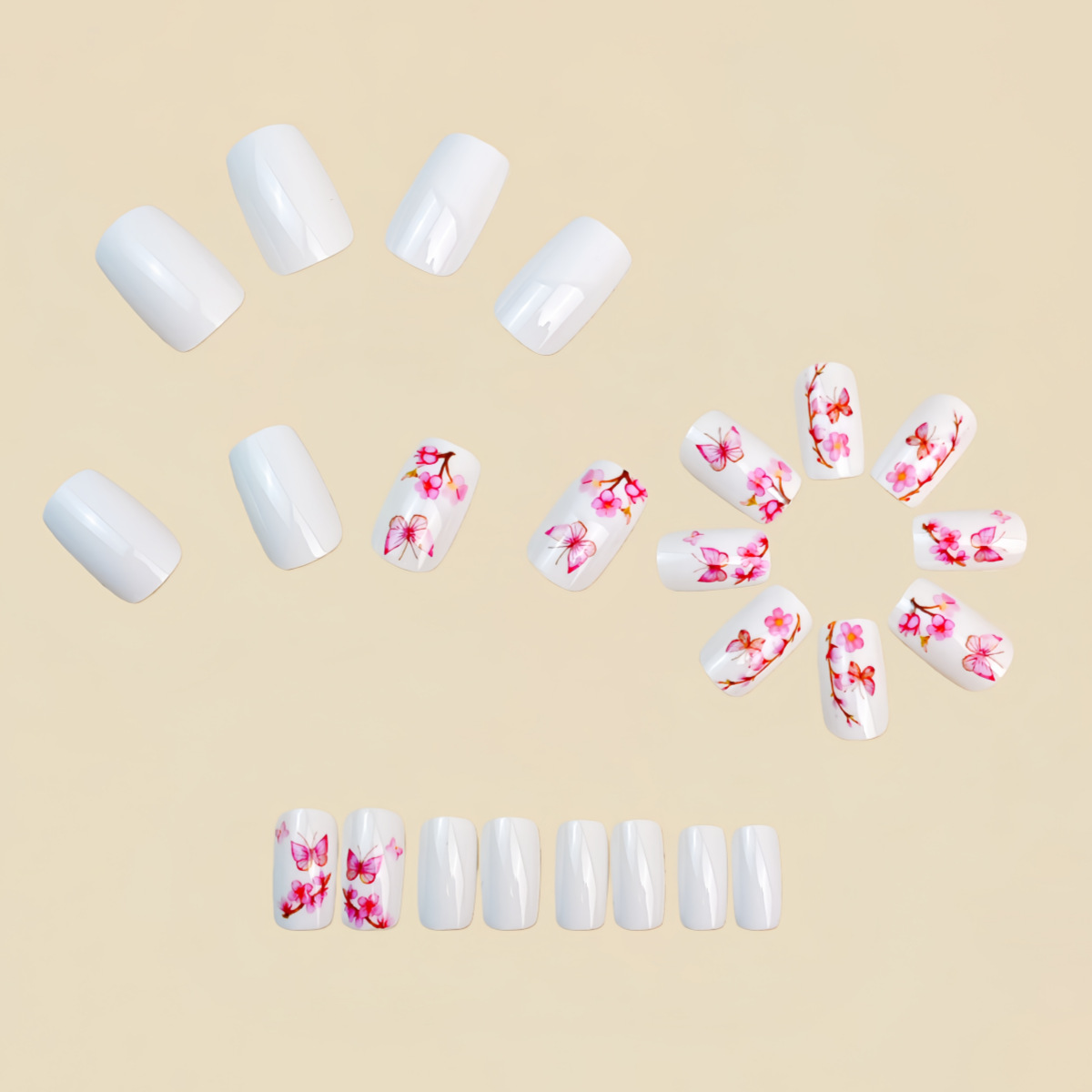 Uñas postizas medianas para mu - Press On Nail Set reseña y precio