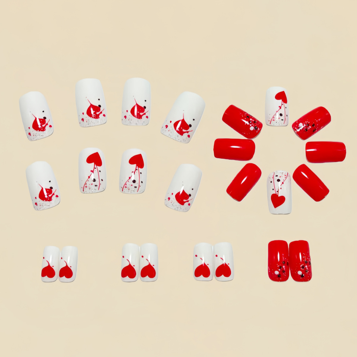 Uñas postizas cortas y mediana - Press On Nail Set reseña y precio