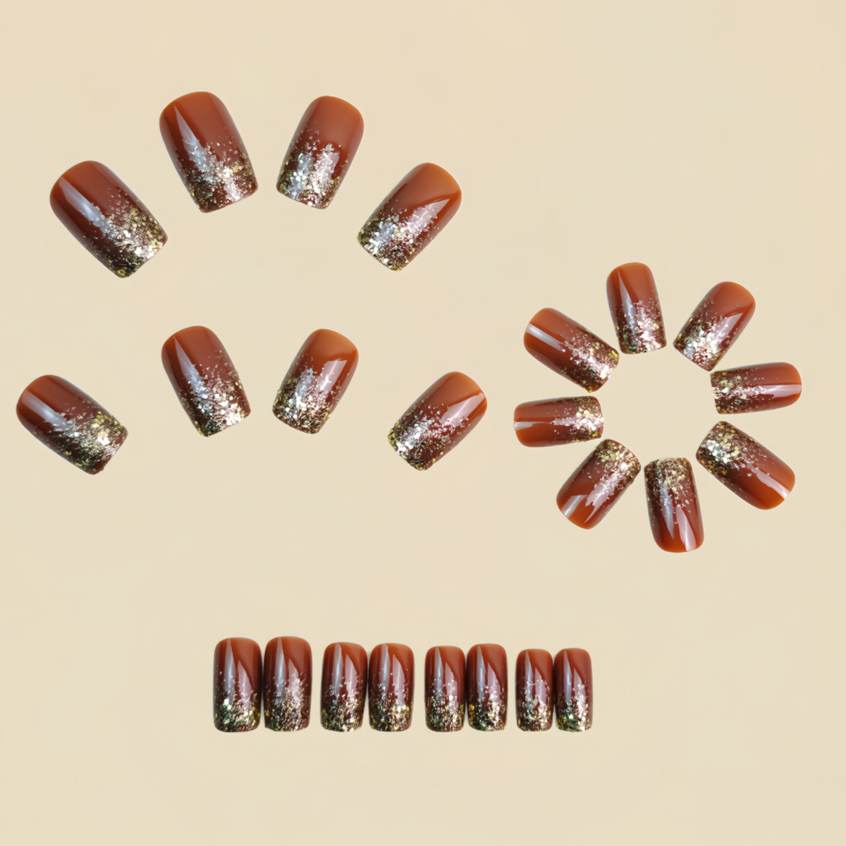 Uñas postizas medianas cortas, - Press On Nail Set reseña y precio
