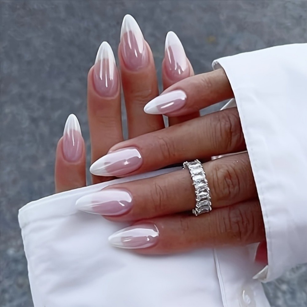 24 Uñas Postizas Blancas Lecho - Press On Nail Set reseña y precio